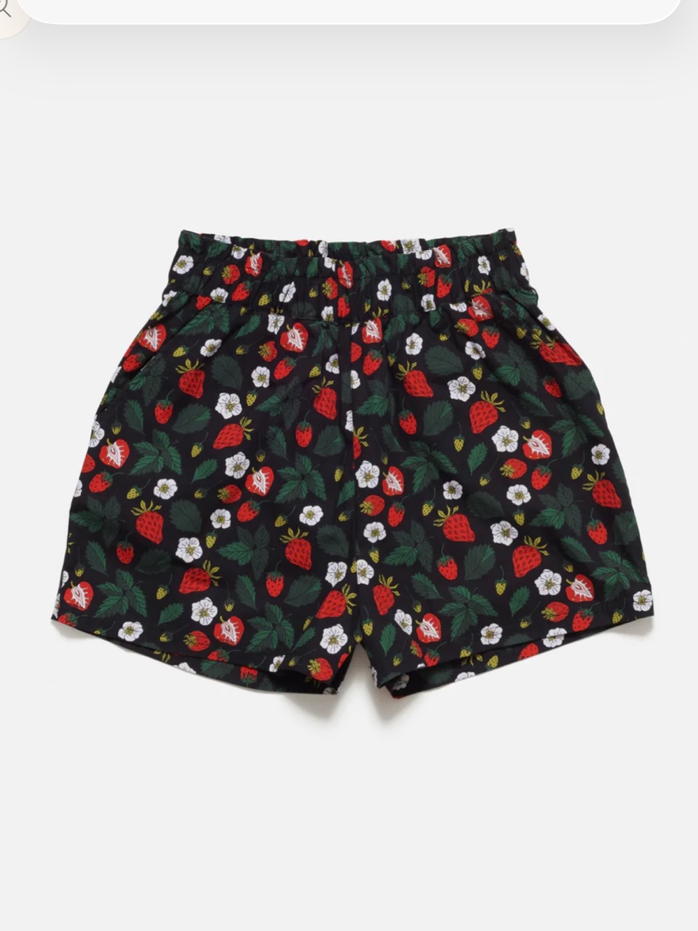 Poplin & Co. "Strawberry Fields" Print Cotton Shorts